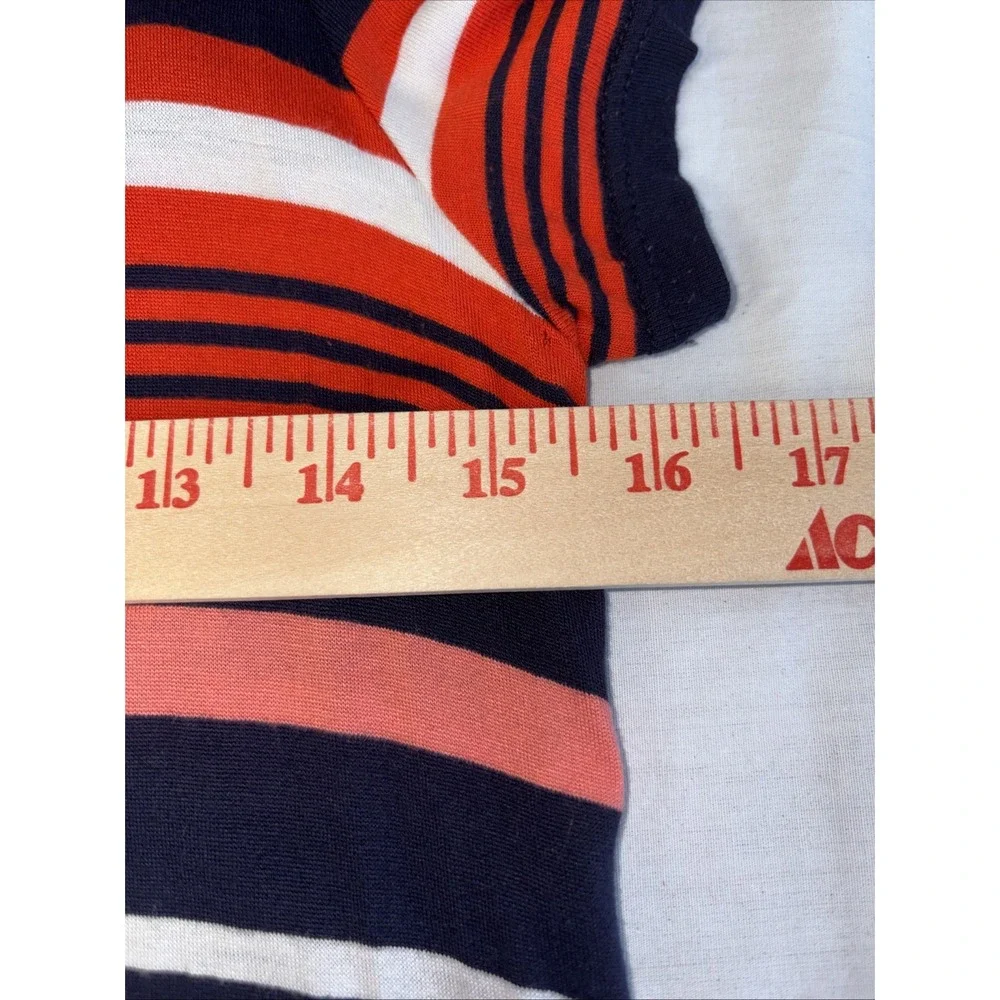 Michael Kors Cold Shoulder Striped Dress Orange Blue White Womens Small